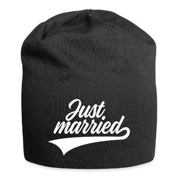 JUST MARRIED HOCHZEIT - Jersey-Beanie - Schwarz - Vorne