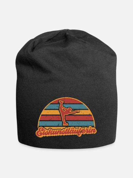 Eiskunstläuferin Eiskunstlauf Eisläuferin Vintage - Jersey-Beanie - Schwarz