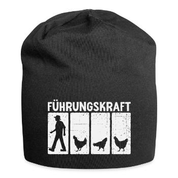 Hühner Landwirt Führungskraft Huhn - Jersey-Beanie - Schwarz - Vorne