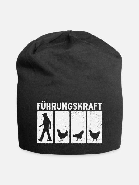 Hühner Landwirt Führungskraft Huhn - Jersey-Beanie - Schwarz