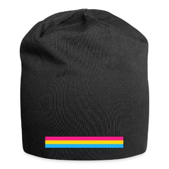 Pansexuell Flagge als Streifen - Jersey-Beanie - Schwarz - Vorne