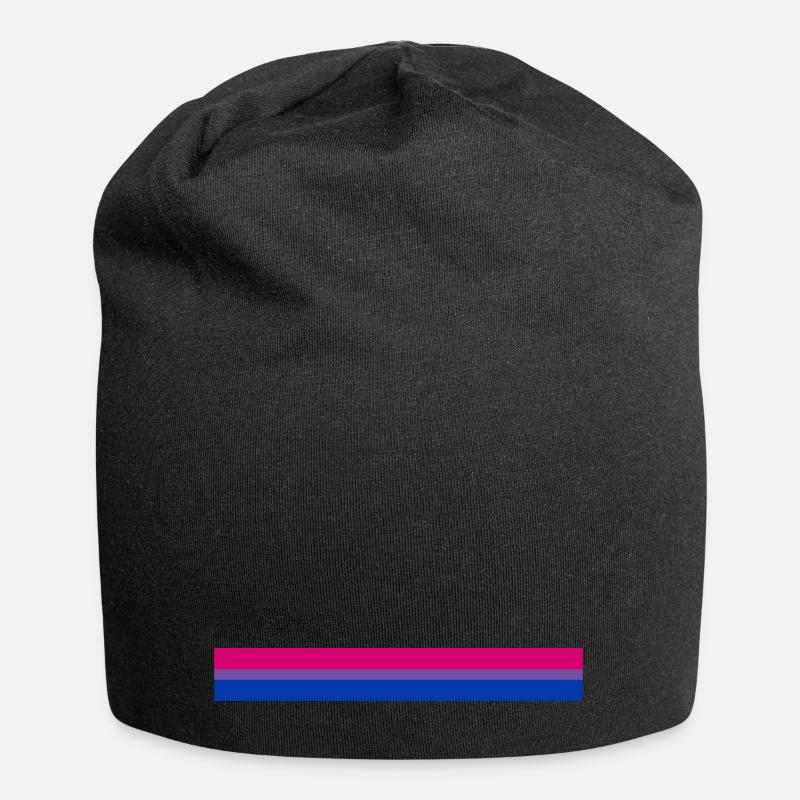 Drapeau bisexuel en bande - Bonnet en jersey - noir