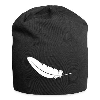 feather - Jersey Beanie - black - Front
