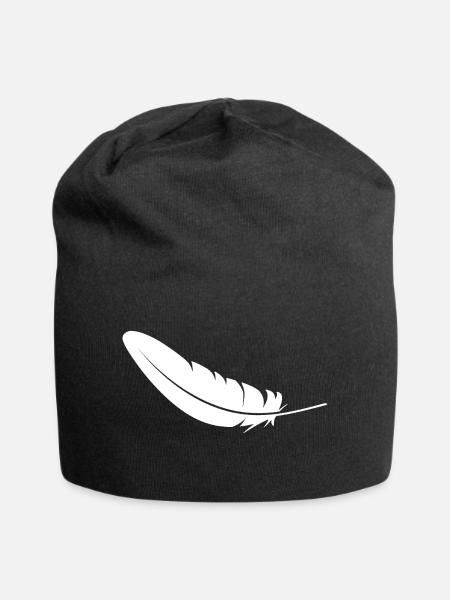 feather - Jersey Beanie - black