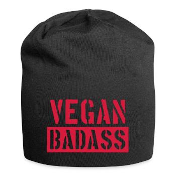 VEGAN BADASS VEGANER FUNNY DRÔLE - Bonnet en jersey - noir - Devant
