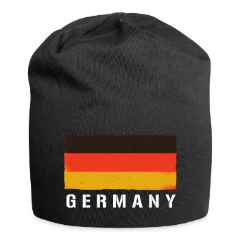 Germany Deutschland Flagge Grunge Herkunft Heimat - Jersey-Beanie - Schwarz - Vorne