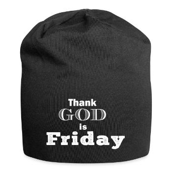 Thank God is Friday white T-shirt hoodies sweat - Jersey Beanie - black - Front