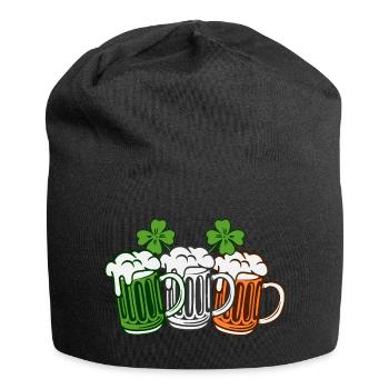 St. Patricks Day Irland Flagge Bier Kleeblatt - Jersey-Beanie - Schwarz - Vorne