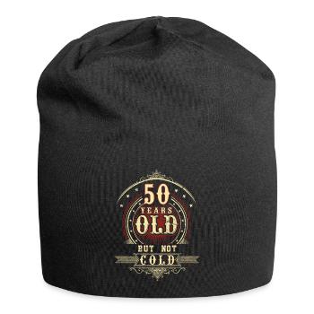 Geburtstag 50 old but not cold RAHMENLOS® - Jersey-Beanie - Schwarz - Vorne