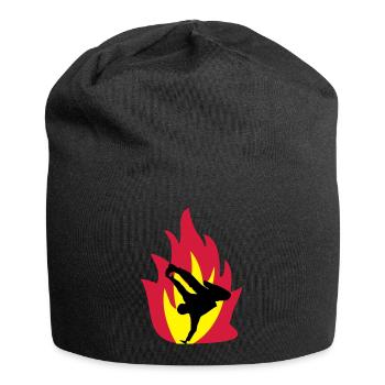 Breakdancer im Feuer - Jersey-Beanie - Schwarz - Vorne