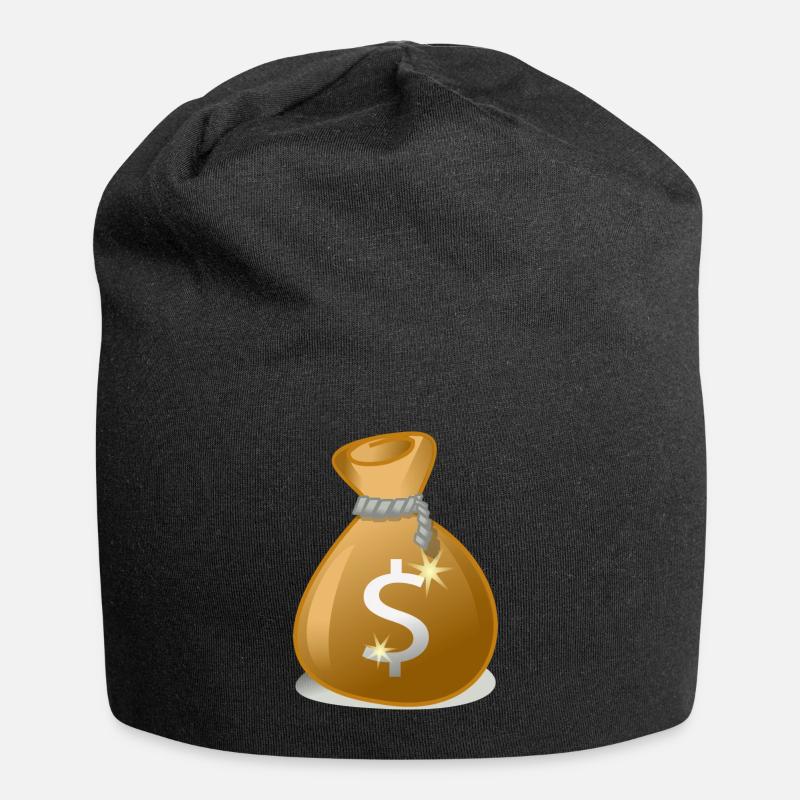 Geldsack - Jersey-Beanie - Schwarz