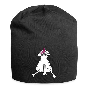 Einhorn locke - Jersey-Beanie - Schwarz - Vorne