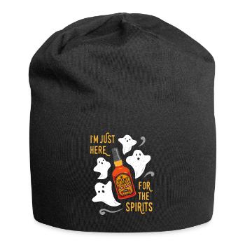 I'm here for the spirits - Funny Halloween shirt - Jersey Beanie - black - Front