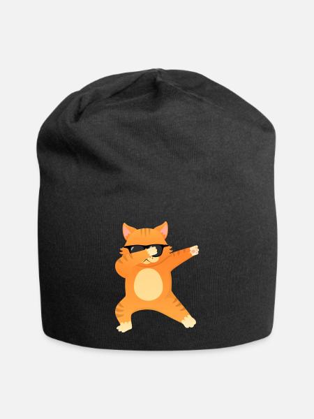 Cat With Sunglasses Dab Dance - Cool Gift - Jersey-Beanie - Schwarz