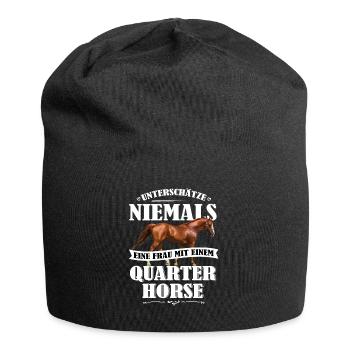 Quarter Horse Pferde Shirt-UNF - Jersey-Beanie - Schwarz - Vorne