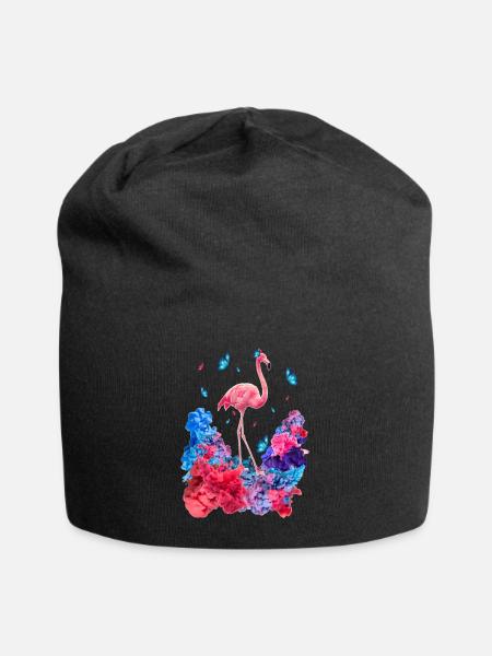 Wolken Flamingo - Jersey-Beanie - Schwarz