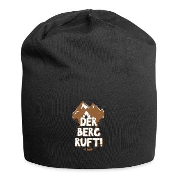 Der Berg ruft! Wandern Natur Outdoor Berge Gipfel - Jersey-Beanie - Schwarz - Vorne