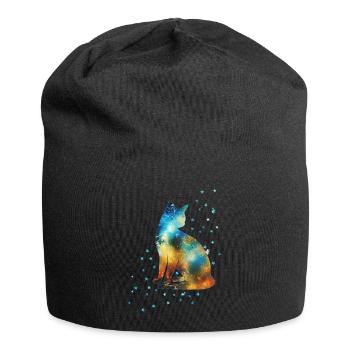 Chat sur la Voie Lactée Vintage Univers Étoiles - Bonnet en jersey - noir - Devant