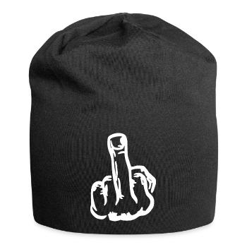 Mittelfinger Squad Middle finger fuck you fuck off - Jersey-Beanie - Schwarz - Vorne