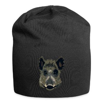 Wildschwein - Jersey-Beanie - Schwarz - Vorne