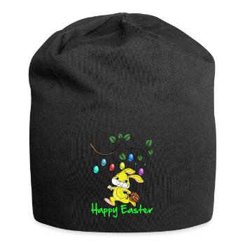Pâques, Joyeuses Pâques, Lapin de Pâques, joyeuses Pâques - Bonnet en jersey - noir - Devant