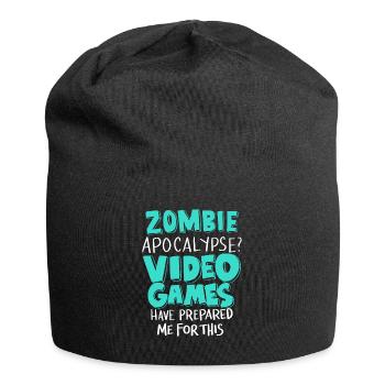 Zombie Apocalypse Video Games Prepared Me Gift - Jersey Beanie - black - Front