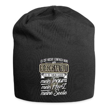 BELGISCHES-KALTBLUT- Herz - Jersey-Beanie - Schwarz - Vorne