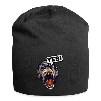 YES! Primat Affe Schimpanse - Jersey-Beanie - Schwarz - Vorne