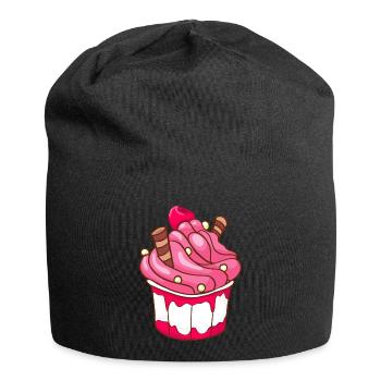 Crème glacée, crème glacée, crème glacée, crème glacée, boule, crème glacée, sundae - Bonnet en jersey - noir - Devant