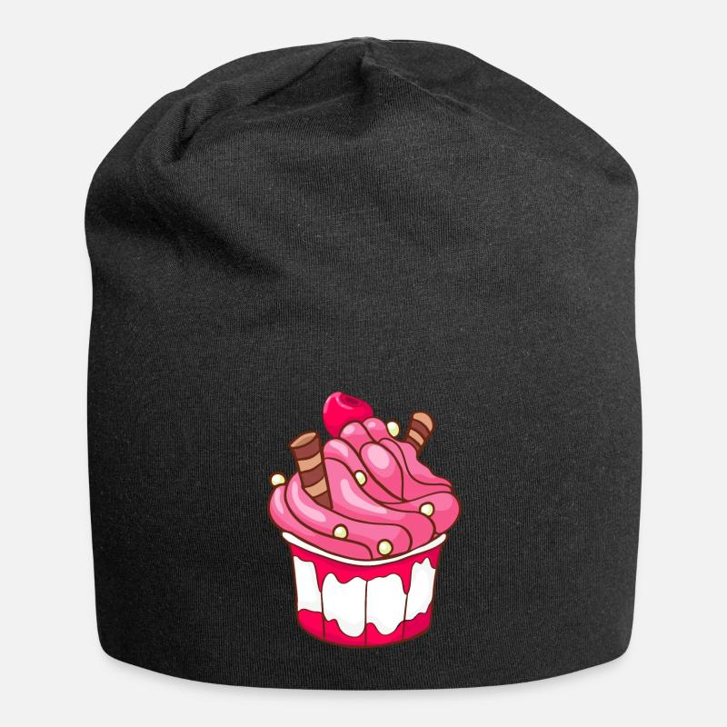 Eis Speiseeis Eiskrem Eiscreme Kugeleis Eisbecher - Jersey-Beanie - Schwarz
