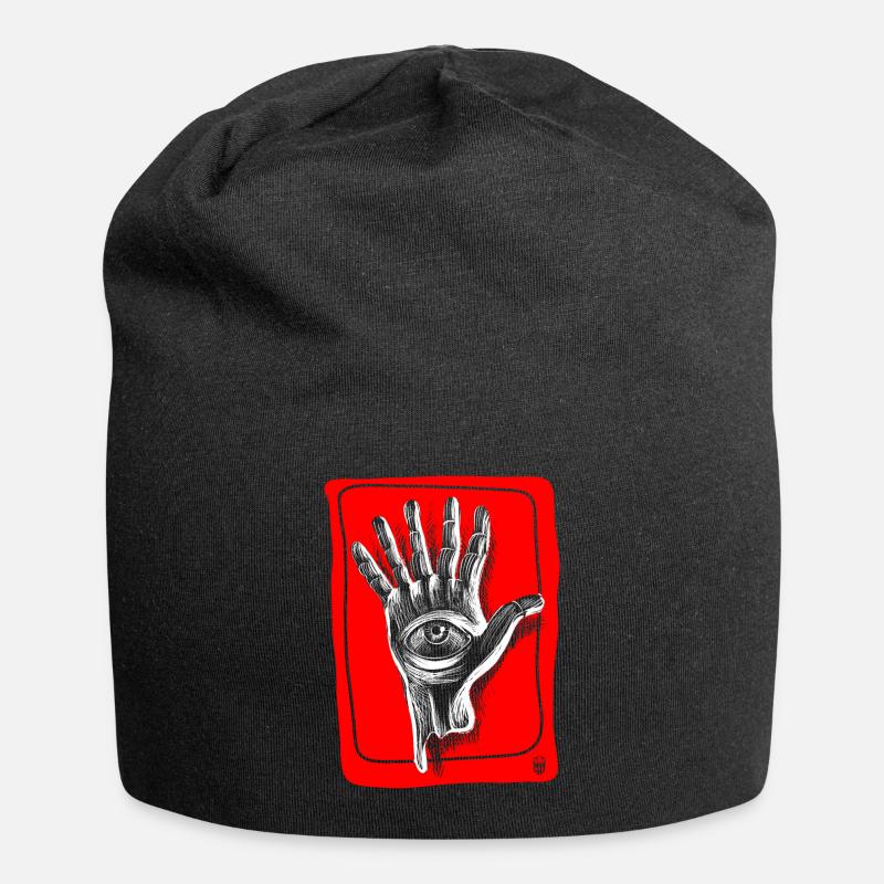 Hand sechs Finger - Jersey-Beanie - Schwarz