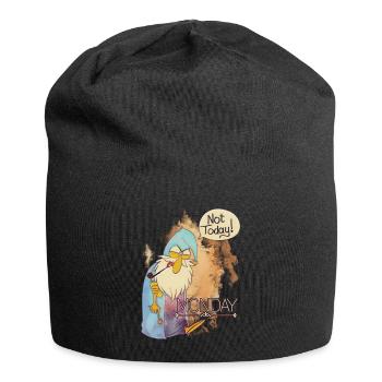 I hate monday not today! Wizard design - Jersey Beanie - black - Front