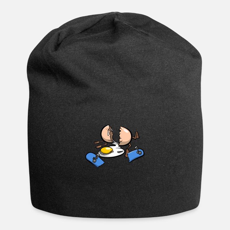 Skateboard accident egg - Jersey Beanie - black