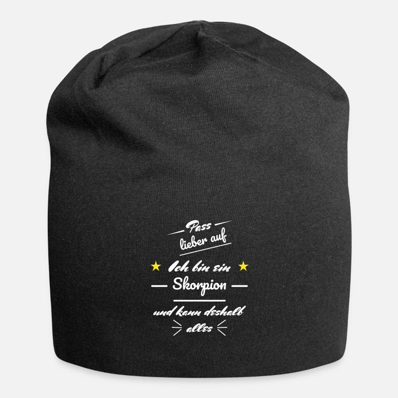 Sternzeichen Skorpion Sterne Astrologie Geschenk - Jersey-Beanie - Schwarz