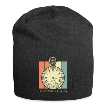 Watches make me happy - Jersey Beanie - charcoal grey - Front