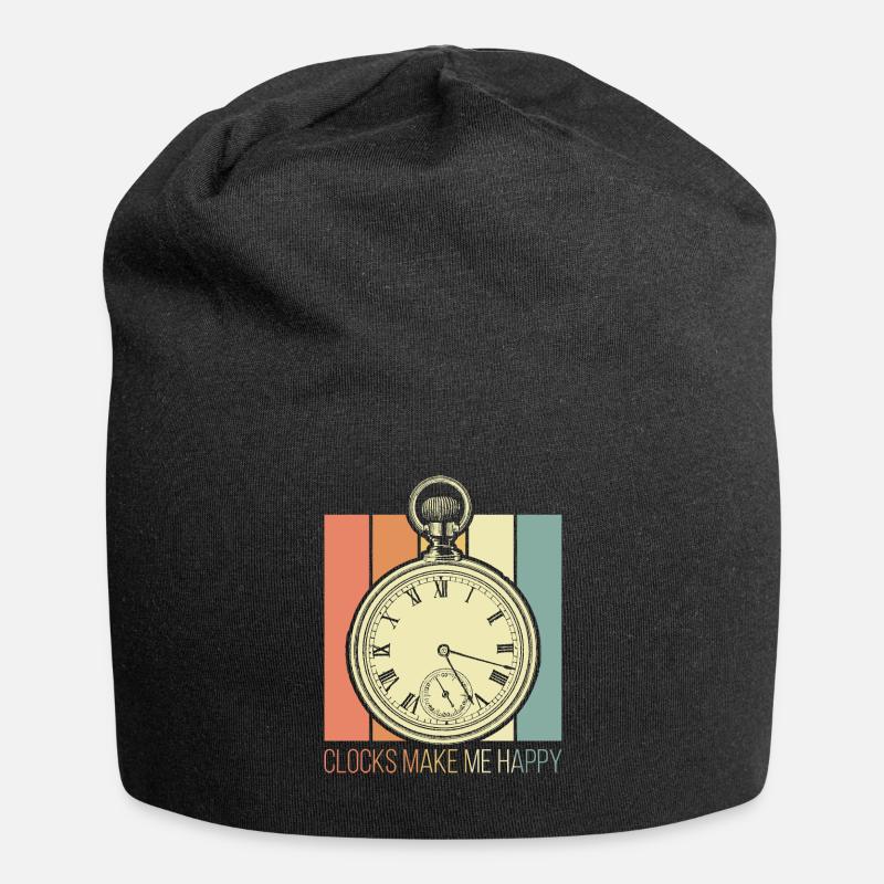 Uhren machen mich glücklich - Jersey-Beanie - Schwarz