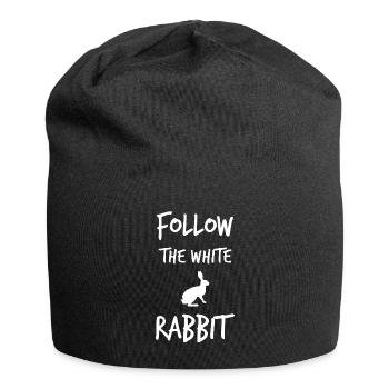 Suivez le lapin blanc - Bonnet en jersey - noir - Devant