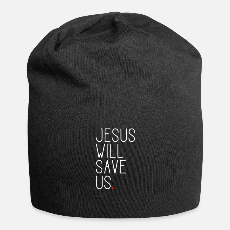Jésus nous sauvera - Bonnet en jersey - noir