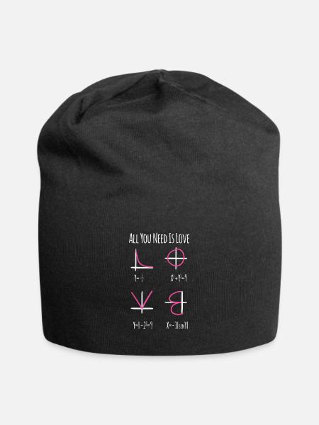 All You Need Is Love Mathe Nerd Lehrer Geschenk - Jersey-Beanie - Schwarz
