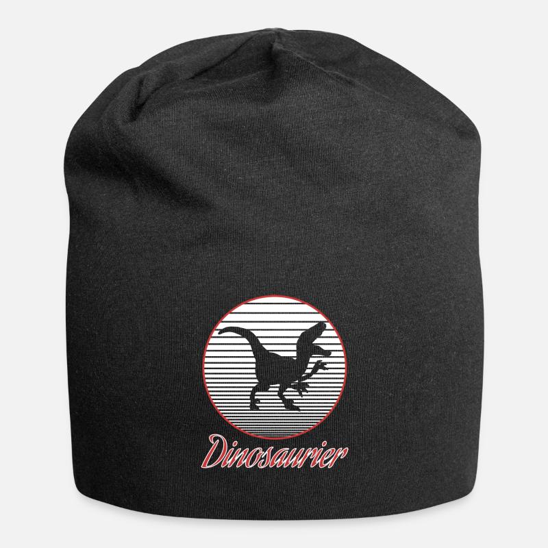 Dinosaurier - Jersey-Beanie - Schwarz