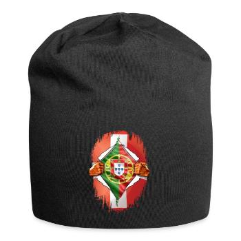Switzerland Portugal dual citizen - Jersey Beanie - black - Front