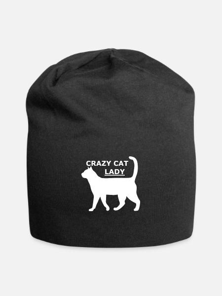 Crazy Cat Lady - Jersey-Beanie - Schwarz