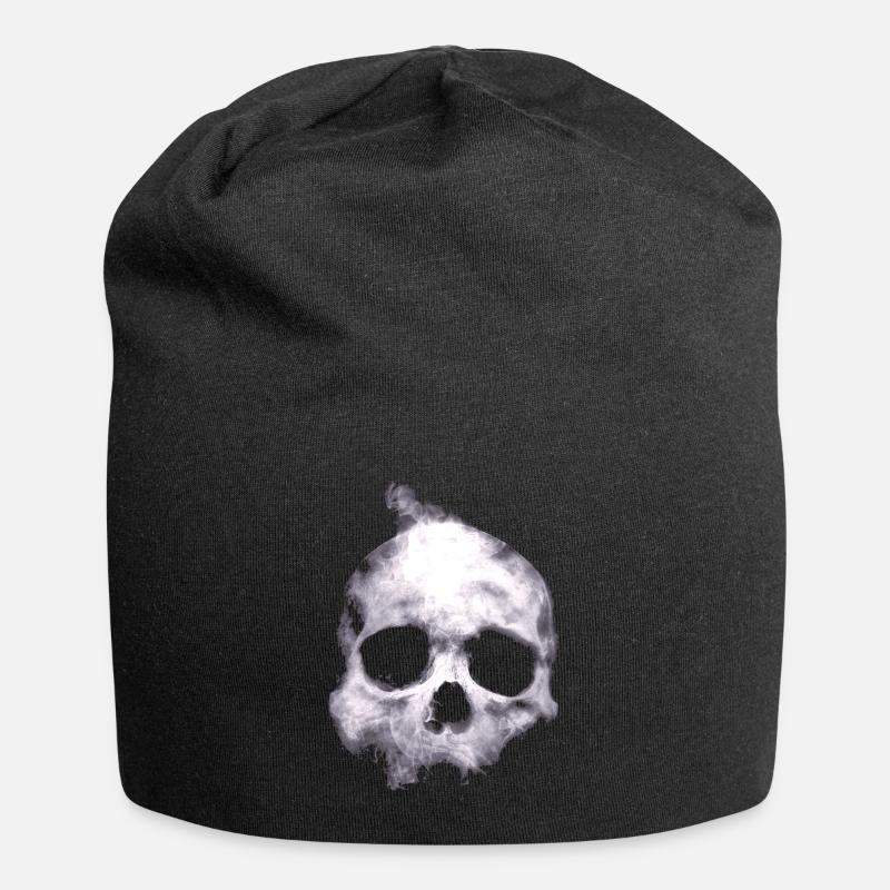 skull - Jersey Beanie - black