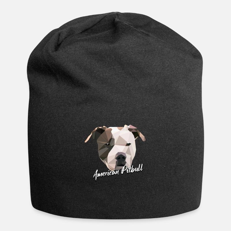American Pitbull Polygon Amstaf Hunde Geschenk - Jersey-Beanie - Schwarz