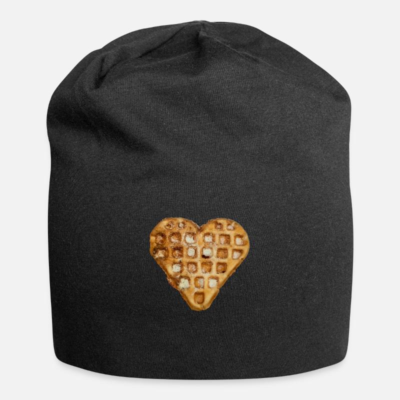 waffel herz - Jersey-Beanie - Schwarz