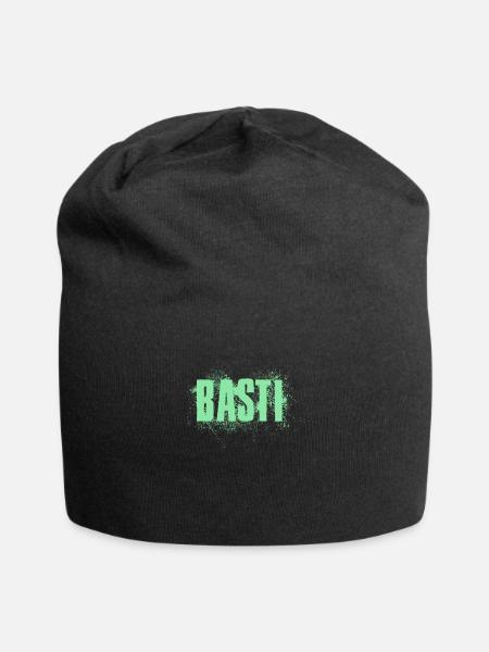 Basti - Jersey-Beanie - Schwarz
