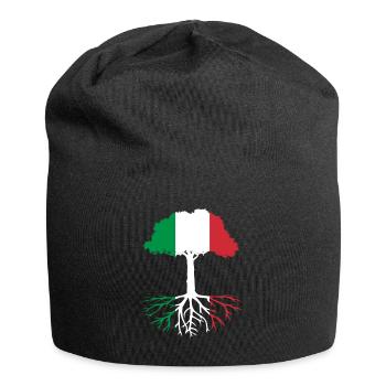 Vergiss niemals Deine Wurzeln aus Italien - Jersey-Beanie - Schwarz - Vorne