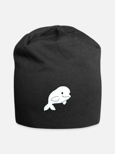 Belugawal Weißer Wal Meer Fisch Kinder - Jersey-Beanie - Schwarz