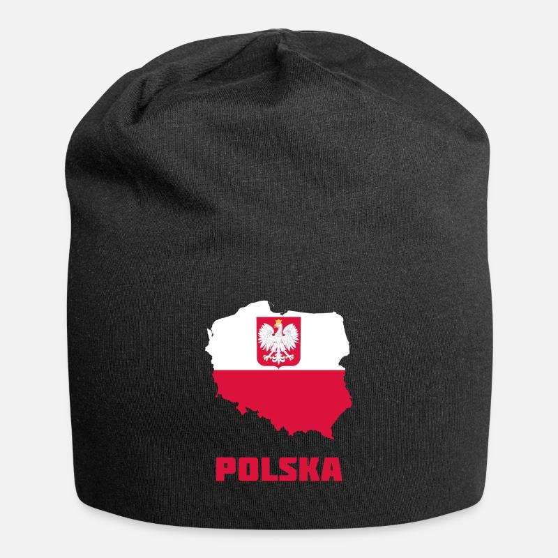 Polska - Bonnet en jersey - noir