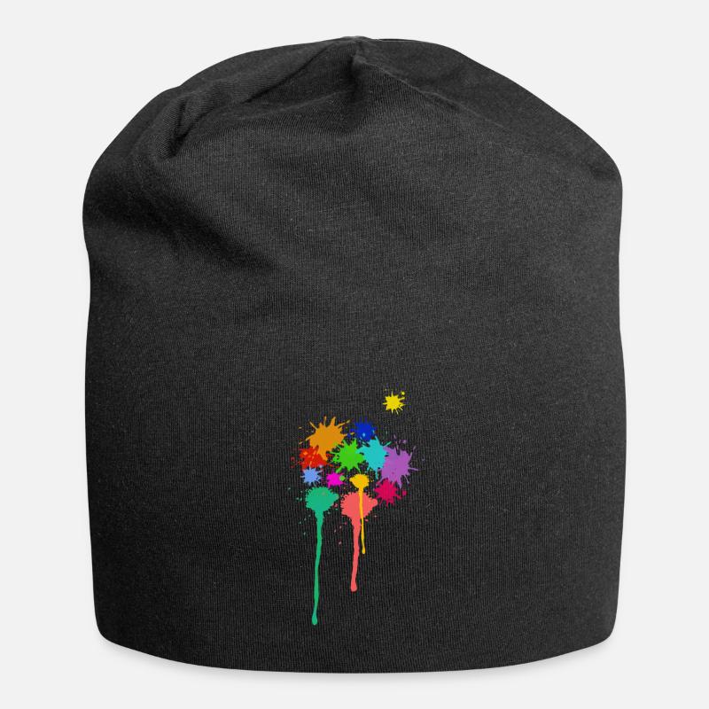 Farbe, Farbflecken, Paintball - Jersey-Beanie - Schwarz